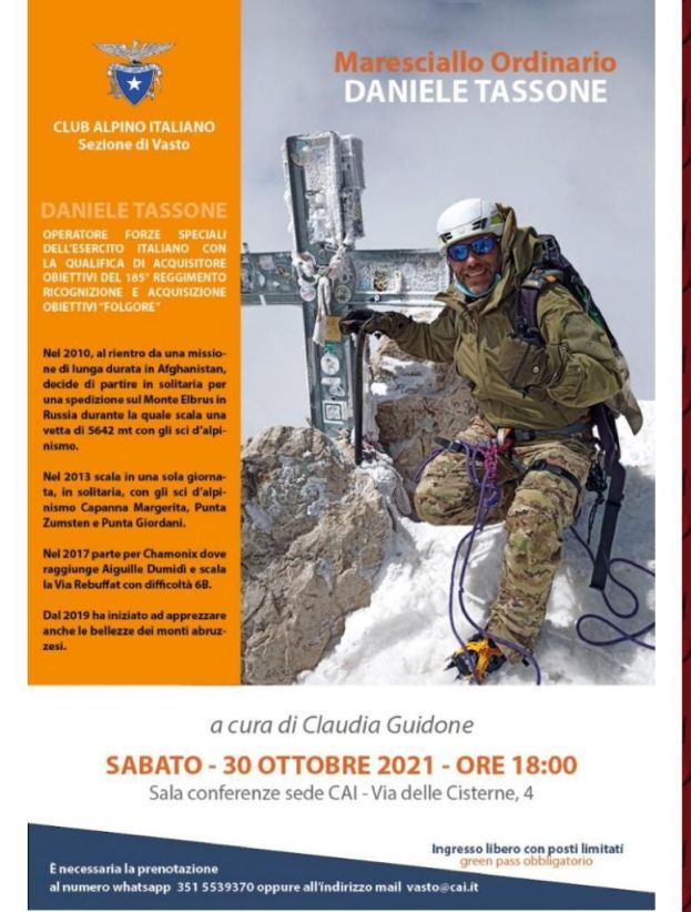 Il serrese Daniele Tassone illustrerà “L’altra faccia della montagna” al Club alpino italiano di Vasto