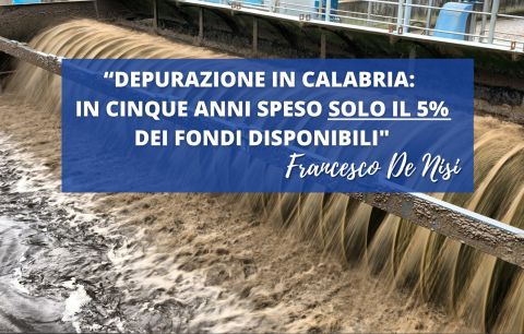 Depurazione in Calabria, De Nisi: “In cinque anni speso solo il 5% dei fondi disponibili”