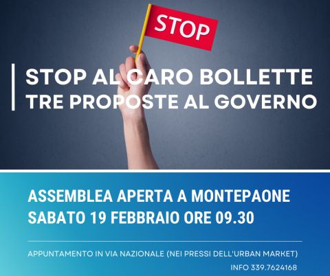 Protesta contro il caro bollette, adesioni numerose all'assemblea di domani a Montepaone