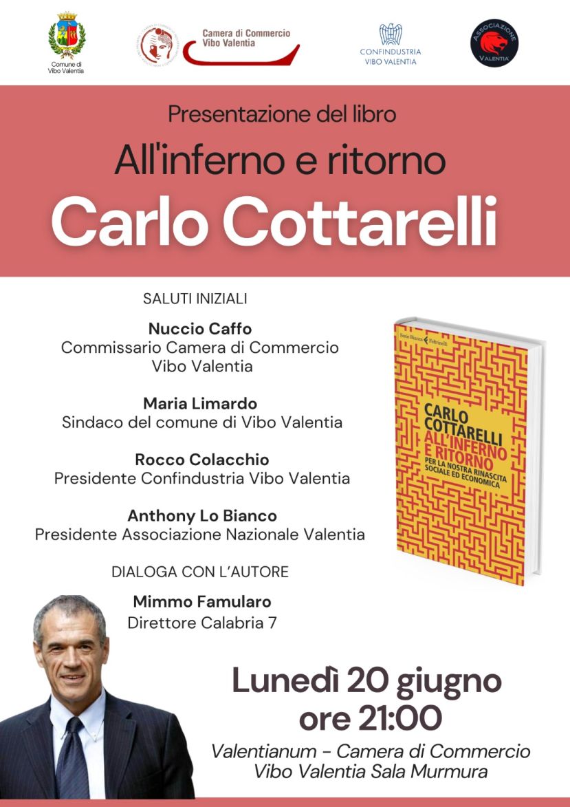 Carlo Cottarelli a Vibo Valentia per presentare “All’inferno e ritorno&quot;