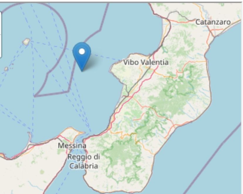 Forte scossa di terremoto al largo della costa calabrese