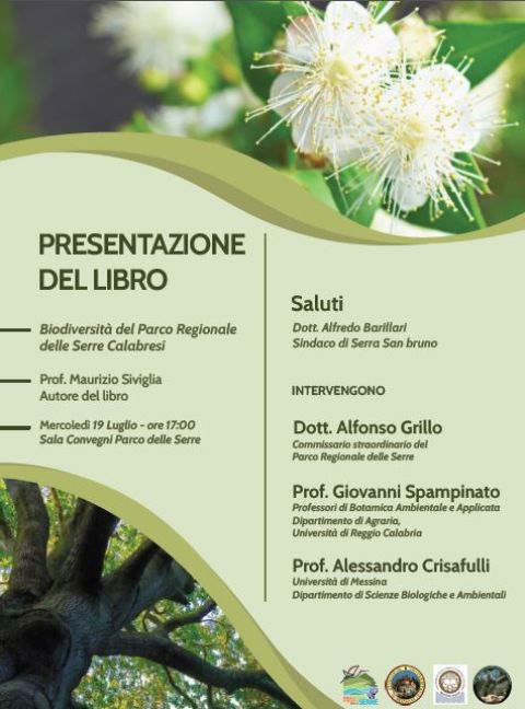 Biodiversità del Parco delle Serre, mercoledì prossimo la presentazione del libro di Maurizio Siviglia