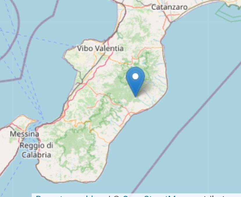 Terremoto di magnitudo 3.6 in Calabria