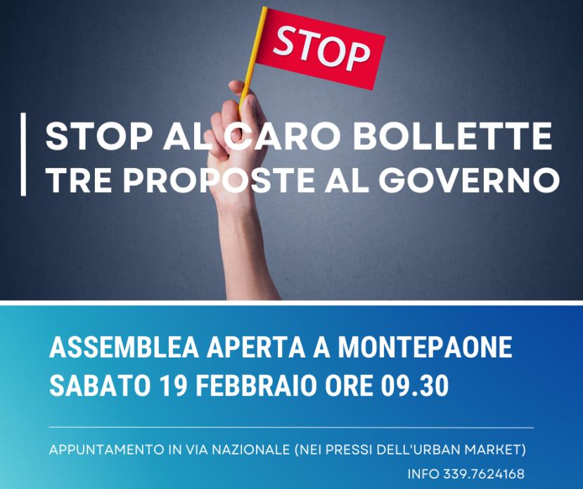 Protesta contro il caro bollette, adesioni numerose all&#039;assemblea di domani a Montepaone