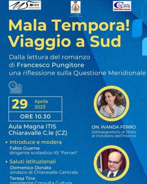 Chiaravalle Centrale, la Questione Meridionale: convegno con Wanda Ferro, Salvatore Curcio e lo scrittore Francesco Pungitore
